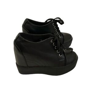 SHEIN Minimalist Lace-Up Front Wedge Sneakers